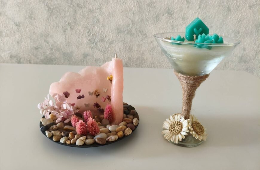 2 DIY candle ideas in a table