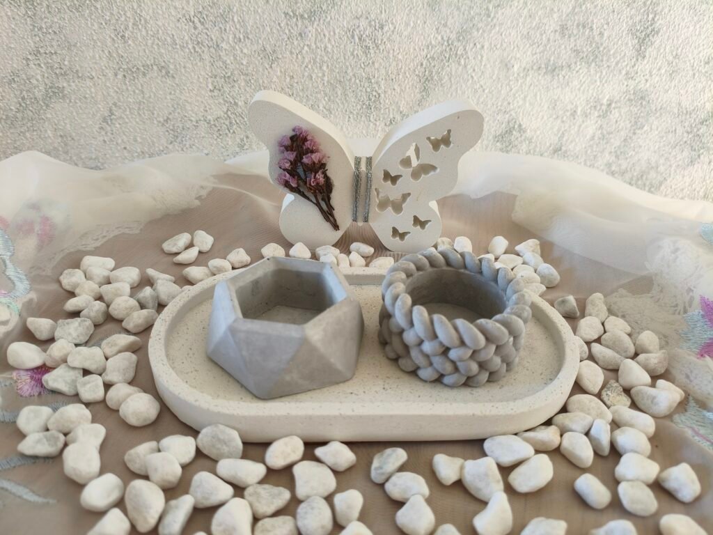 cement items on a table with a perfect decorative cement mix